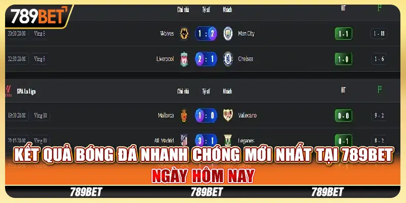 Kết Quả Bóng Đá Nhanh Chóng Mới Nhất Tại 789BET Ngày Hôm Nay